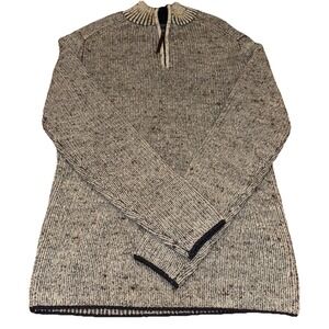 Rodd & Gunn Gray 100% Pure New Wool Quarter Zip Sweater Sz  S Preppy Old $ EUC